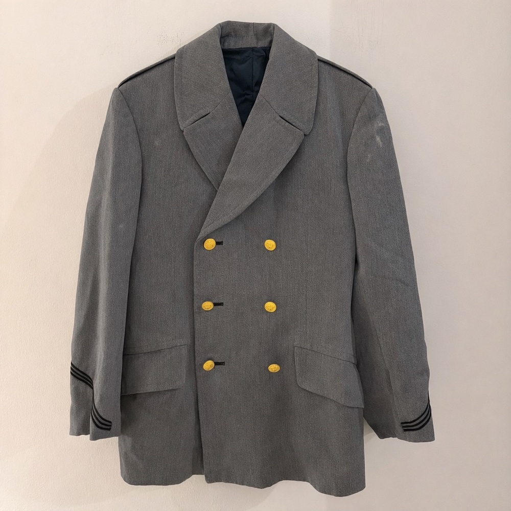 Vintage USMA West Point Cadet Dress Coat Gray Military Academy Uniform Jacket